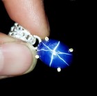 16 Ct Natural 6 Star Blue Sapphire Cabochon Oval German Silver Loose Gemstone