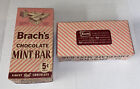 Vintage Brachs Chocolate Mint Bars Litho Empty Candy Box Pink Stripes Movie Prop