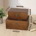 Wooden Keepsake Box With Hinged Lid  2 Pack Vintage Lockable Storage Chest For