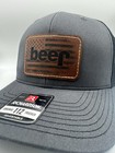 Beer American Flag Hat For Men - Richardson 112 Leather Patch Trucker Hat