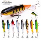 8pcs Fishing Lure Popper Floating Bait Rotating Tail Fishing Lures 10cm 13 5g