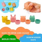 Mold Free Silicone Bath Bathtub Toys  Baby 6-12 Months  Toddlers 1-3  Non Toxic