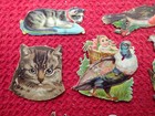Antique Eighteen  18  Victorian Animal Scraps Dogs Cats Horse Bird