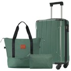 3pc Abs Hardshell Luggage Set 20  Suitcase Spinner Wheel W  Travel Toiletry Bag