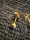 14k Gold Ball Stud Earrings 0 26g Baby Studs One 925 Sterling Silver Back