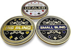 Set Of 3 Metal Poker Buttons - Dealer Button  Big Blind And Small Blind Metal We