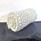 Handmade Crochet Granny Square Afghan Throw Blanket Blue Beige Brown 60x35