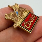 Coors Beer Rodeo Cowboy Bull Rider Lapel Pin Enamel Brewery Advertising Vintage