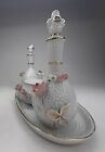 Pink Rose Ceramic Vanity Set With Under Plate Made In Japan Vintage