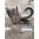 Soft Plush White Elephant Head Pillow Stuffed Toy Decor