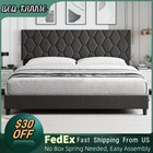 Twin Full Queen King Size Bed Frame Adjustable Upholstered Headboard Platform