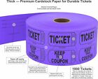 1000  Raffle Tickets  Blue  8 Color Selection   Double Roll  Ticket For Events 