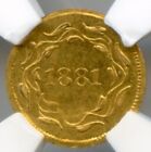 Superb Rare 1881 Bird   Insect dragon Fly California Gold Token   Ngc Ms62pl Hr7