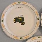 Set Of 3 Gibson John Deere Tractor 10   dinner Plates  nothing Runs Like A Deere 
