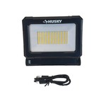 Husky Dual Power Led Work Light 2500 Lumens Rechargeable Or Solar Powered