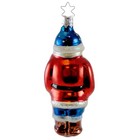 Old World Christmas Santa With Tree Blown Glass Ornament Star145