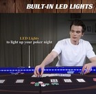 Barrington 10 Player Folding Poker Table With Led Lights     No Assembly Required 