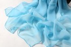 Long Chiffon Sheer Scarf For Womens Yellow  polka Dot 