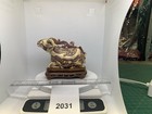 8352031 Okimono Of Ram With Hidden Storage And Wood Stand