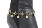 Women Biker Boot Bracelet Antique Gold Metal Chain Link Anklet Shoe Happy Charms