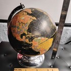 Vintage World Globe Earth On Chrome Stand Replogle Starlight - Black Water Globe
