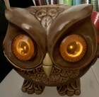Vintage Mid Century Ceramic Painted Owl Lamp Eyes Light Up So Cute