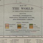 Large Antique 1927 Map Of The World 22   x15   