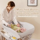 Baby Diaper Changing Table Folding Newborn Nursery Organizer W  Basin Grey