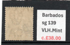 Barbados Ev11 1905 2 1 2d Blue  shades   Sg 139 Vlh mint