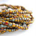 Java Trade Beads Striped Glass Beads 4 - 6mm Turquoise Mixed Colors  24  Strand