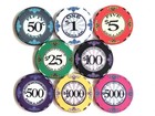 New 500 Scroll Ceramic Poker Chips Set With Aluminum Case - Pick Denominations 