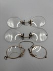 Lot Of 3 Early 1900s Antique Reading Glasses No Arms - Pince-nez Gold Hardware