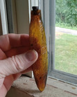 1890s Hand Rolled Cigar Figural Pocket Whiskey Nipper Flask Hand Blown W cork