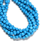 Blue Turquoise Smooth Round Beads Size 6mm 8mm 10mm 15 5  Strand