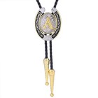 Initial Letter  a  Western Cowboy Rodeo Bolo Tie Wedding Necklace Western Cowboy