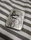 Cowboy Bar Girl Metal Emblem Brushed Silver Zippo 1941 Gift For Men