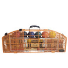 Sportcraft Wooden Croquet Set Orange Metal Carrying Case 6 Players Vintage