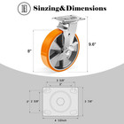 8-inch Industrial Grade Casters Wheels  Heavy Duty Casters Set Of 4 With Brake 6