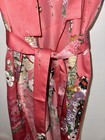 Satin Soft Japanese Robe Geisha Waist Tie Made In Japan Pink Satin Floral 45   