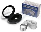 40x Jewelry Loupe Magnifier Led Light Magnifying Glass Jeweler Eye Scope Vintage