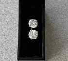  7500 0 96 Ct Round Cut Diamond Stud Earrings 14k White Gold Natural