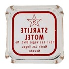 Vintage Clear Glass Marketing Ashtray   Starlite Motel   Las Vegas Nevada Nv