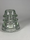 Vintage Hemingray 42 Glass Insulator  Clear Green Hue Tint Made In Usa