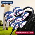 Golf Club Iron Head Covers Set  10pcs Neoprene Usa Flag Design Protective Covers