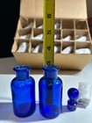 Apothecary Vintage Cobalt Blue Glass Bottle ground Glass Neck blue Glass Stopper