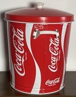 Vintage Coca Cola Metal Trash Can W Lid 19    X 15    Very Rare Collectible