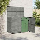 Double Wheelie Bin Shed With Lid  Poly Rattan Vidaxl