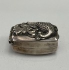 Vintage Sterling Silver Hinged Trinket Pill Box Marked 925