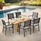 Flamaker Patio Chairs Textilene Outdoor Chairs Set Of 6 Stackable Dining Chair F