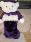 Vtg Dan Dee Collectors Choice Plush Boy White Bear 3d Christmas Stocking Purple